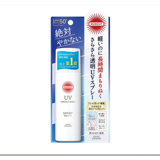 Kose Suncut UV Protect Spray SPF50+ PA++++  (White)