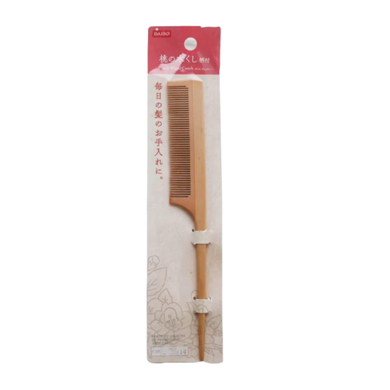 Daiso Peach wood comb (with thin handle)