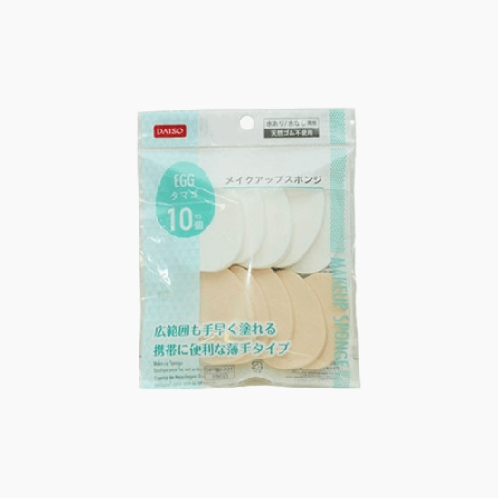 Daiso Make-Up Sponge Value Pack - Egg Shape (10 pcs)