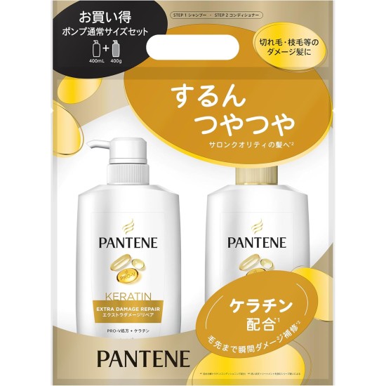 Pantene Extra Damage Repair Shampoo + Conditioner Pump Set (400 ml) + (400 g)